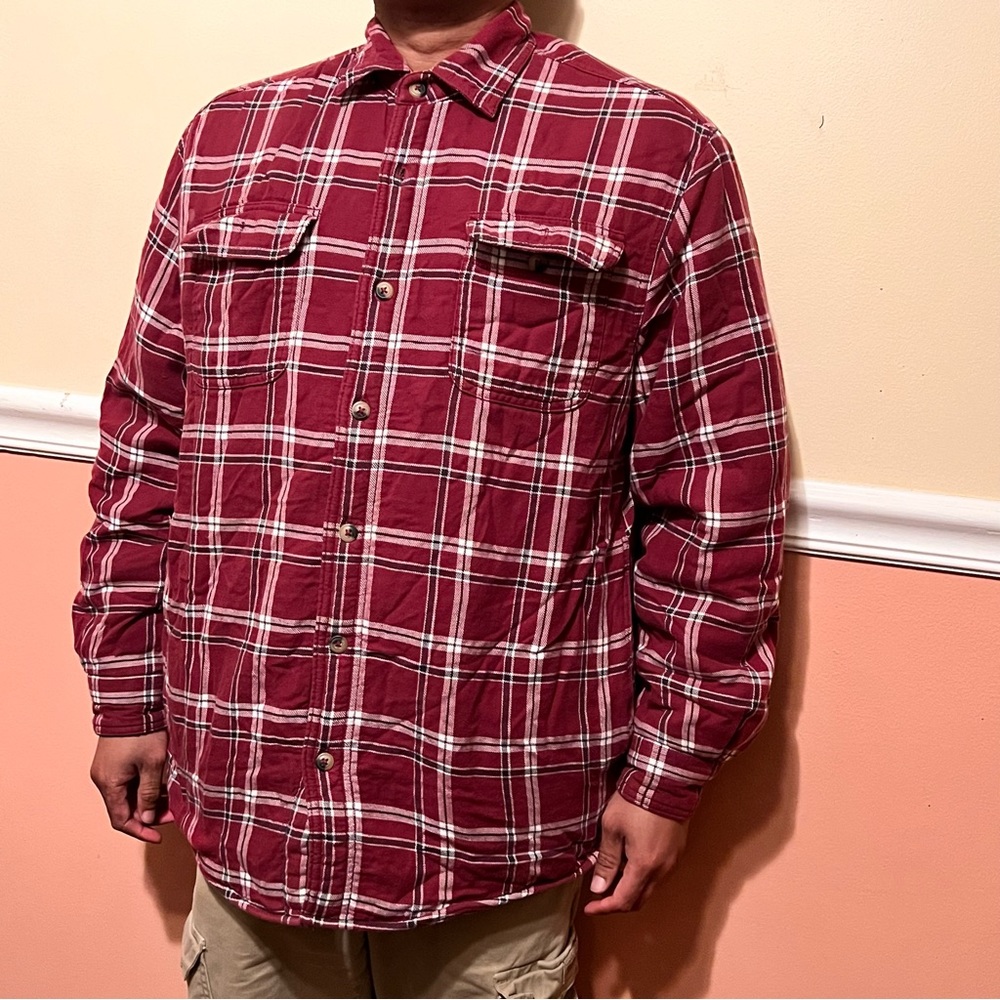 Wrangler Authentics Men's Long Sleeve Sherpa Lined Shirt Jacket.